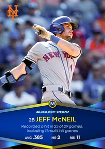 Jeff McNeil 94 Monthly Awards