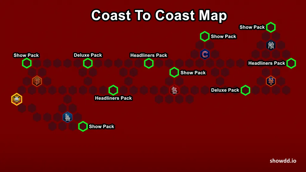 MLB The Show 25 Coast to Coast Conquest Map