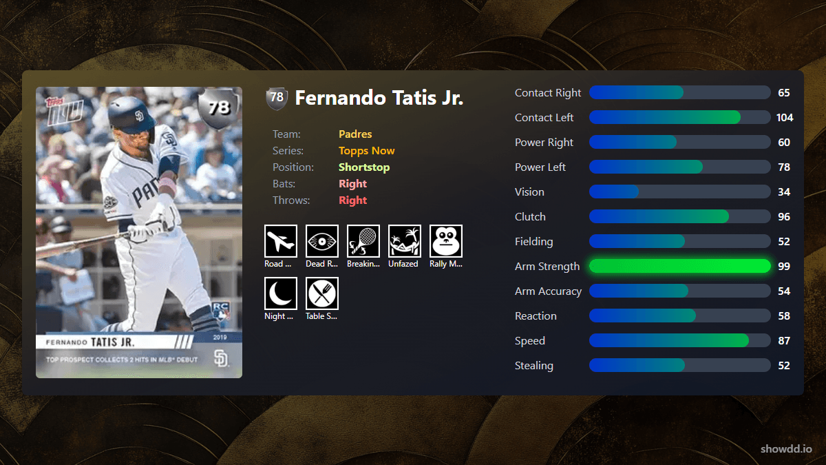 稀少TATIS JR. Fernando Tatis Jr., 88 Live - MLB the Show 25