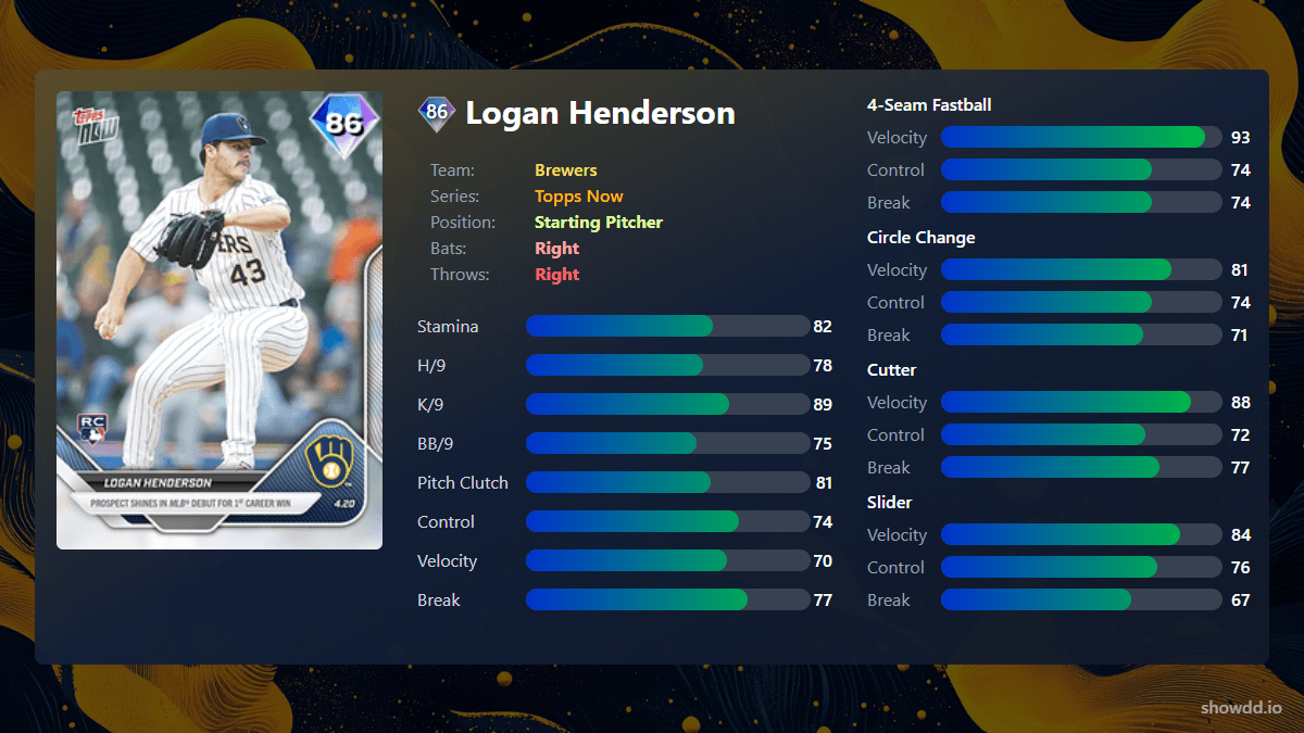 Logan Henderson, 86 Topps Now MLB the Show 25